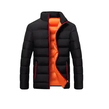 

Autumn Winter Jacket Mens Brand Clothing Casual Coat New Solid Color Simple Male Outwear Parkas Stand Collar High Quality M-4XL