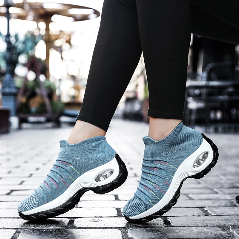 Fashion Women Sneakers Breathable Mesh Casual Shoes Platform Men Slip-On Sneaker Outdoor Walking Running | Обувь