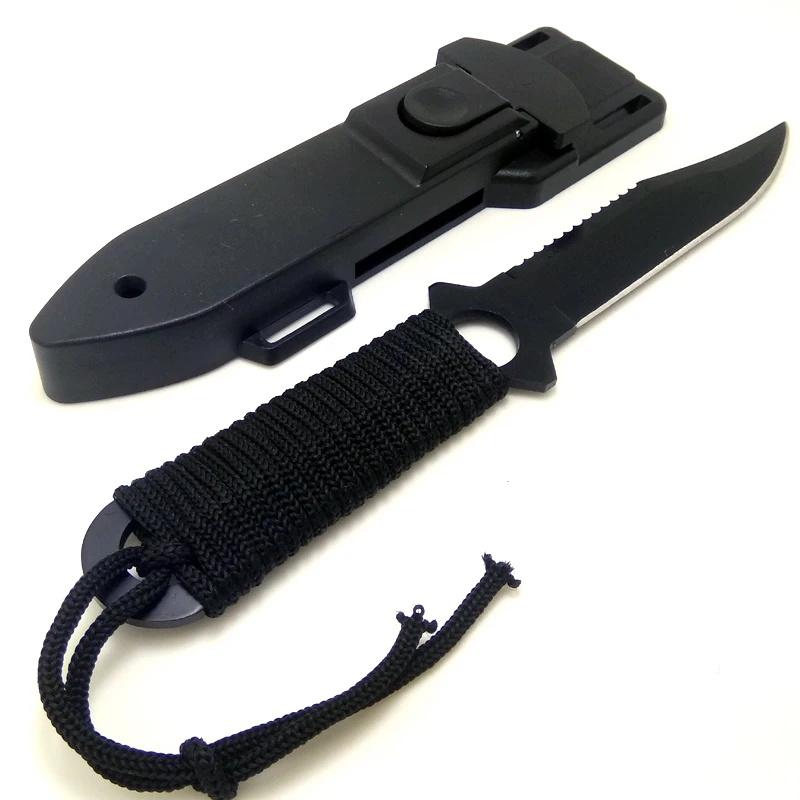 Тактический нож из нержавеющей стали для дайвинга, прямой нож, походные ножи для выживания, карманный нож с пластиковой оболочкой ABS