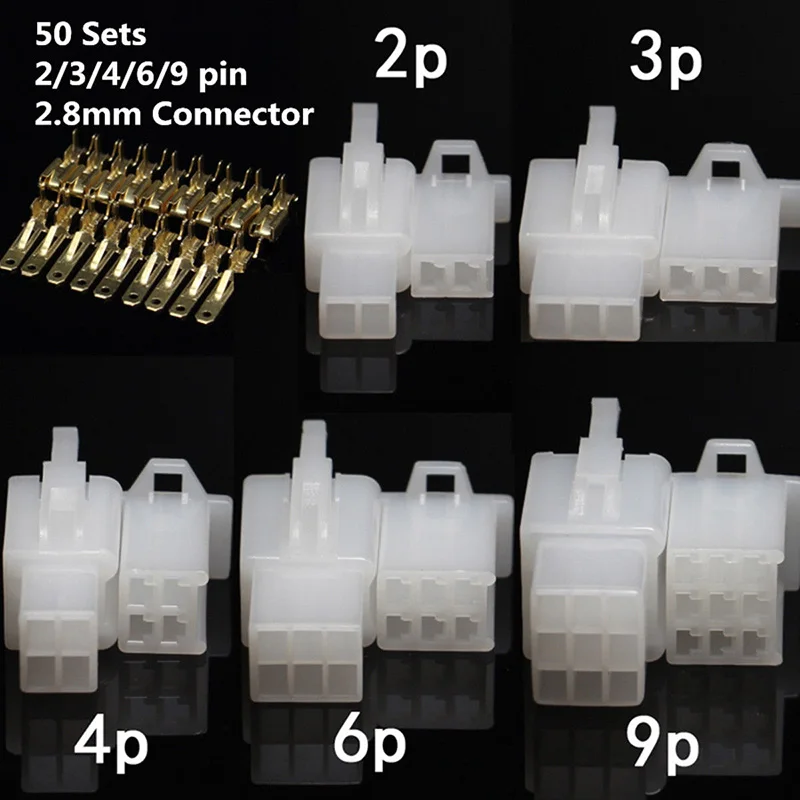 

Automotive Connector Electrical Terminal Off-Road Kit Motorcycle Car SUV Vehicle 2 3 4 6 9 Pin 2.8mm