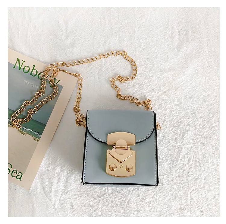 Модный Детский кошелек из овечьей кожи, маленький кошелек для мелочи, Одноцветный кошелек из искусственной кожи для маленьких девочек, сумка через плечо, мини-сумочка
