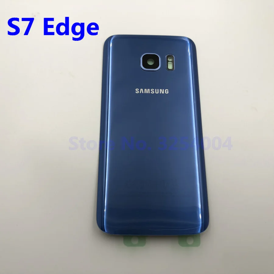 S7 Edge Blue Для samsung Galaxy S7 Edge G935 S7 G930 задняя крышка батарейного отсека Корпус Замена запчастей+ Ушная камера стеклянная рамка объектива - Цвет: S7 Edge Blue