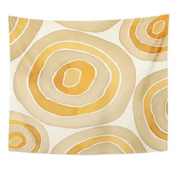 

Childhood Beige Watercolor Abstract Colorful Blot Circle Cookie Creativity Tapestry Home Decor Wall Hanging for Living Room