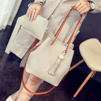 

Women Lady Tassel Shoulder Bag Purse Set for Mobile Phone Keys Travel Shopping J9