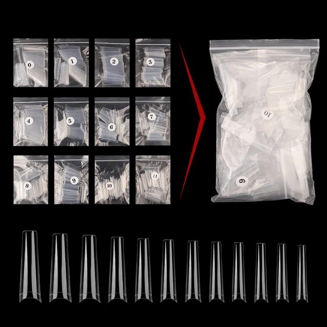 13899-7f8b6b.jpg Faux ongles longs en forme de cercueil professionnel, couverture complète/demi-couverture pour pointes d'ongles