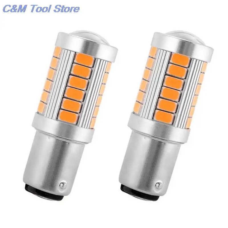 1 пара 5730 SMD Лампа сигнала поворота стосветильник Желтый янтарь P21W 1156 BA15S