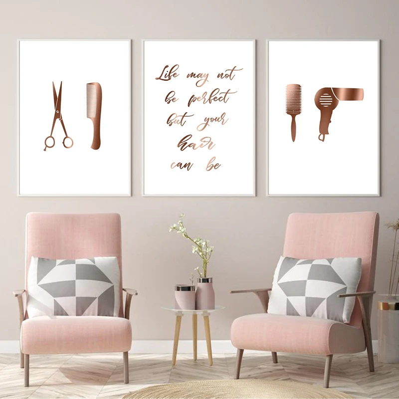 Art & Collectibles Digital Prints Hair Salon Decor Wall Art Home Decor