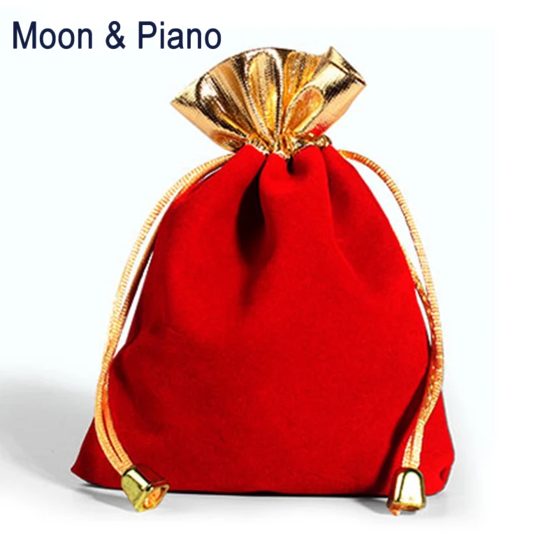 

Модные бронзовые леди мешок ювелирных изделий из фланели красный праздничный Подарочный пакет конфеты ожерелье Античный ключ Луч рот хранения сумки для переноски для томатного соуса