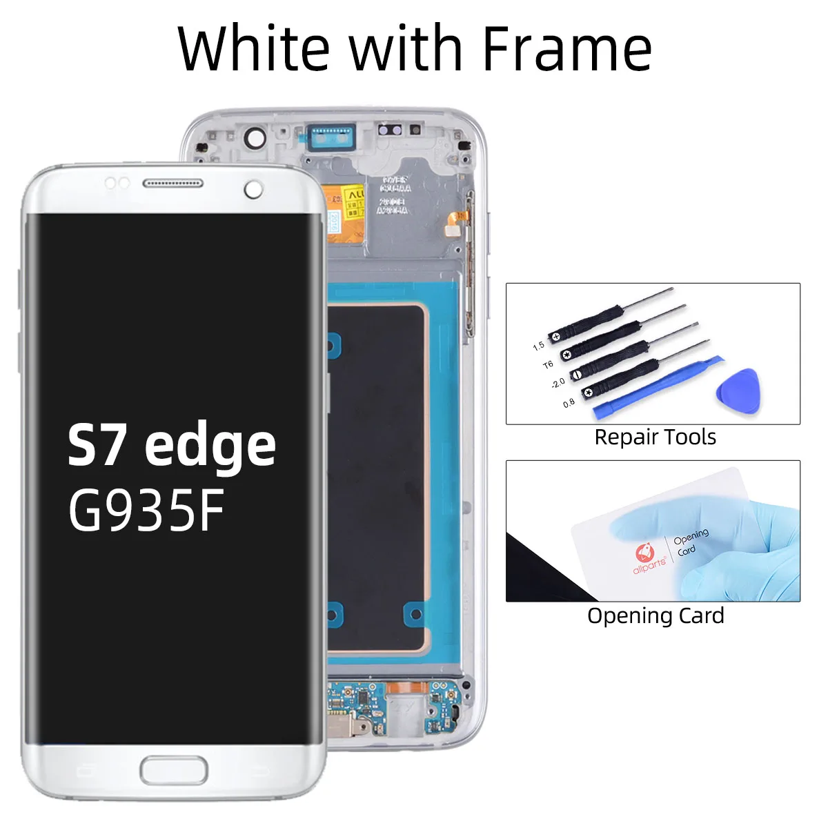 S7 edge White Frame Супер AMOLED дисплей для SAMSUNG Galaxy S7 Edge lcd кодирующий преобразователь сенсорного экрана в сборе с рамкой G935F G935 S7 G930F - Цвет: S7 edge White Frame