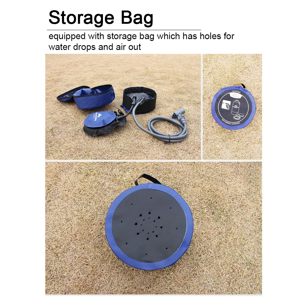PVC Pressure Shower Bag with Foot Pump Lightweight Inflatable Shower Pressure Shower Water Bag For Outdoors Camping Bathing
