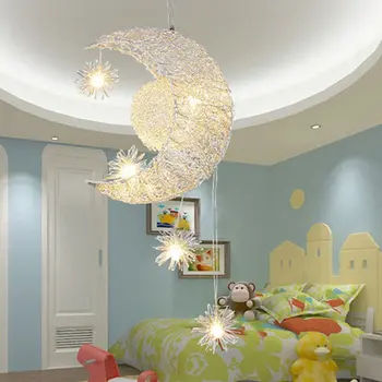 

LED Pendant Light Modern Moon Star Shape ChandelierLamp Chandelier Ceiling Creative Decoration Warm Color