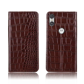 

Crocodile pattern genuine leather card slot holder case for Motorola Moto P30 Play/Moto P30 Note/Moto P30 holster cover case