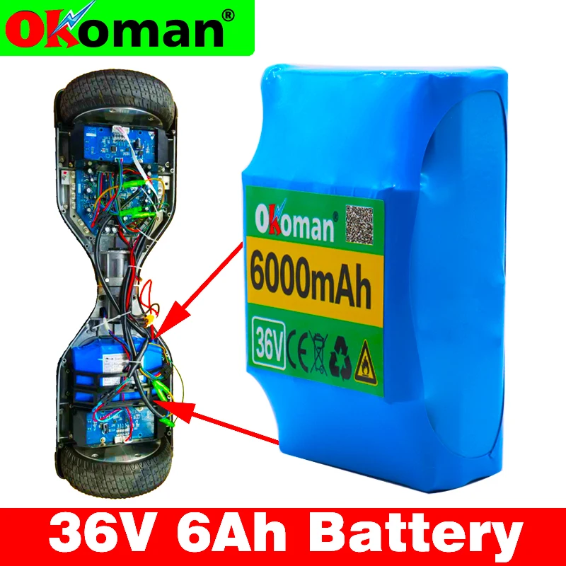 100% New Original 36v 6ah lithium battery 10s2p 6000mAh ion pack 42V 6000mah scooter twist car | Электроника