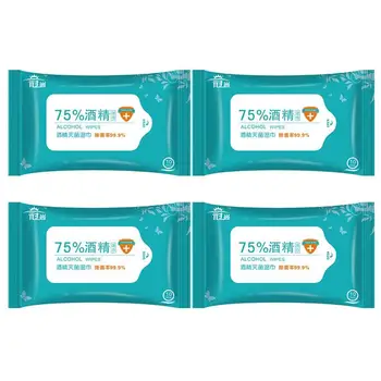 

4 Bags 40pcs Alcohol Wet Wipes Alcoholic Cotton Wash - Free Sterilizing Wet Wipes for Daily Use