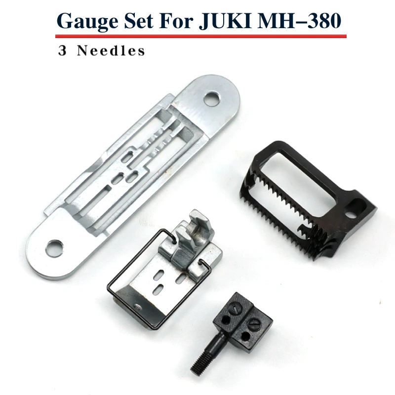 

MH-380-3 Gauge Set For JUKI Three Needle Chain Stitch Sewing Machine Accessories Needle Plate Presser Foot Fit incline 3 Needle