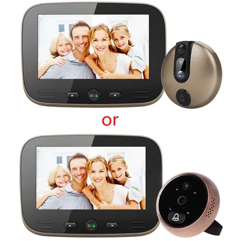 

4.3 Inch LCD Colorful Screen Video Doorbell Camera Viewer Smart Electronic Cat Eye Peehole for Night Vision Motion Detection Hom