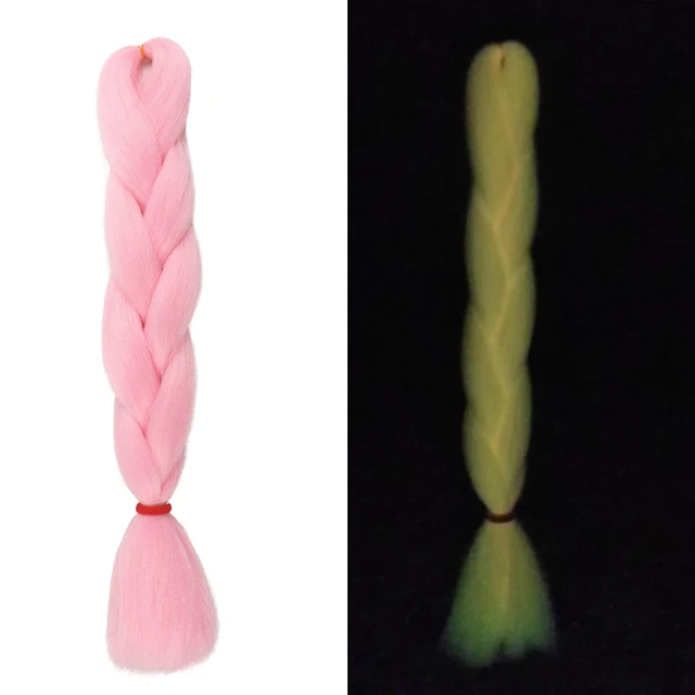 Ombre Glowing Luminous Luxury Synthetic Jumbo Braids Florescent Shining Hair In The Darkness  24inch 100G G1 2