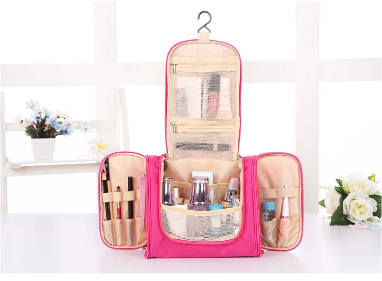 Korean hook double open toiletries Bag Travel Portable big ear toiletries bag toiletries storage bag