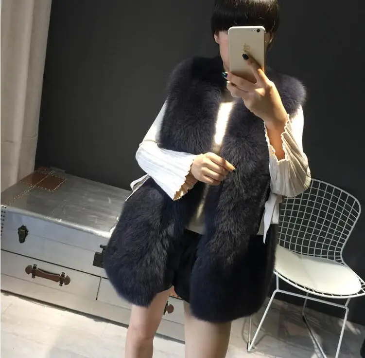ZDFURS* натуральный Лисий жилет куртки для женщин натуральный мех пальто зимний жилет