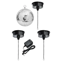 Miroir rotatif en verre de 18 lumières de LED, boule de Disco, contrôle de son de moteur, boule de réflexion de miroir accrochant pour la lumière d'étape de partie de DJ de Disco