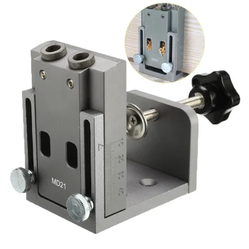 

1 Set Mini Style Pocket Hole Jig Kit Pocket Hole Puncher Jig Kit For Wood Working Step Drill Bit Set Woodworking Tools