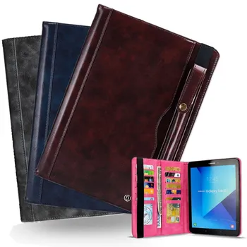 

New Retro Leather Case for Samsung Galaxy Tab S3 9.7" SM T820 Business Stand Card Smart Cover for Samsung Tab T825 With Pen Set