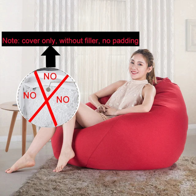 100X120cm Sofas Cover puff Gigante Chairs Without Filler Linen Cloth  Lounger Seat Bean Bag Pouf Tatami Pouf Salon Puff Asiento - AliExpress