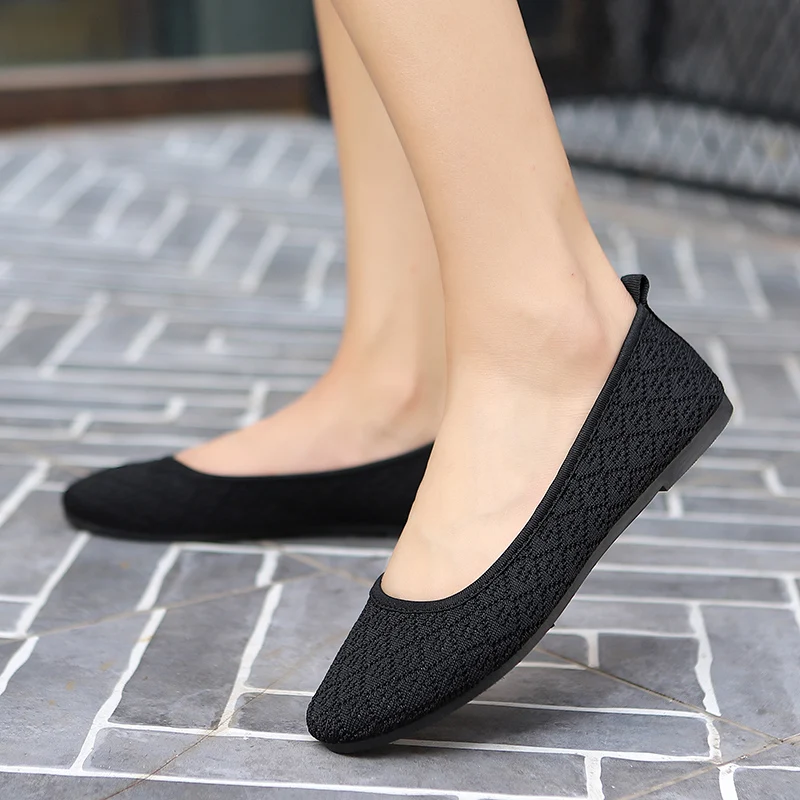 

Comfortable Loafers Female Breathable Soft Sport Shoes Woman Light Non-slip Weave Flats Mother Walking Shoes Tennis Feminino