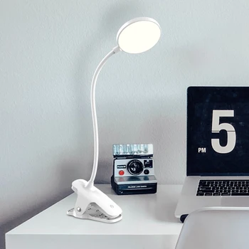

USB Rechargeable Led Desk Lamp Flexible Touch Dimming Table Lamp Clip On Lamp For Book Bed and Computer 3 Color Modes 04
