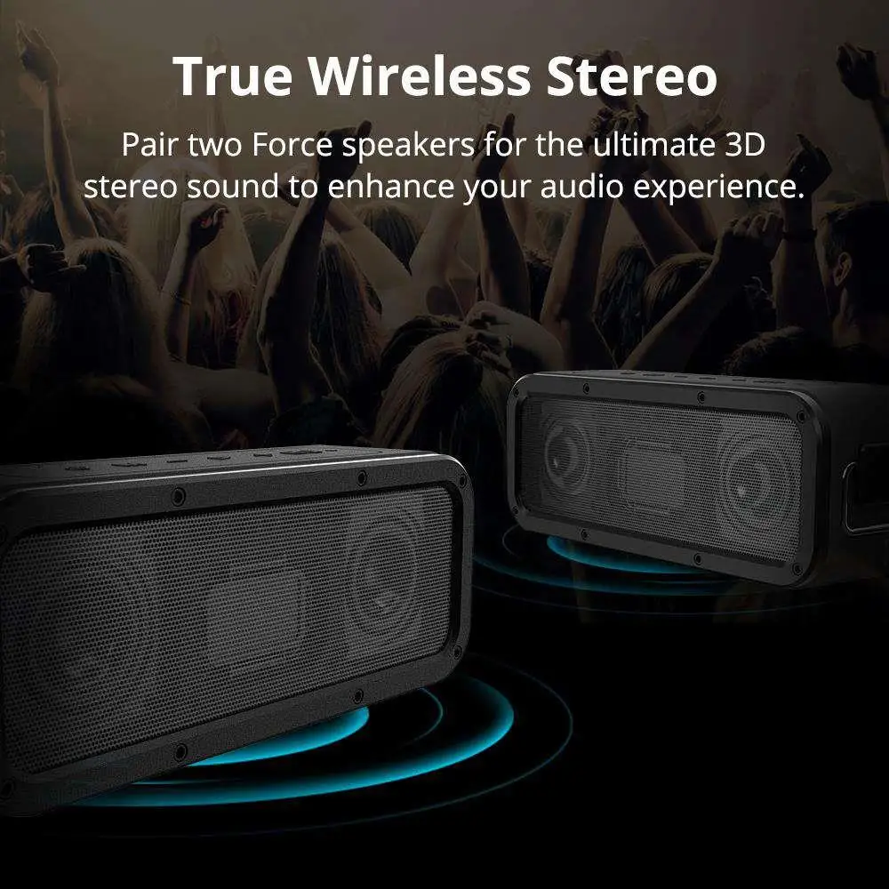 Tronsmart Force Bluetooth Speaker TWS Wireless Portable Speaker IPX7 Waterproof NFC Speakers 15H Playtime with Voice Assistant Tronsmart Force Bluetooth Speaker TWS Wireless Portable Speaker IPX7 Waterproof NFC Speakers 15H Playtime with Voice Assistant