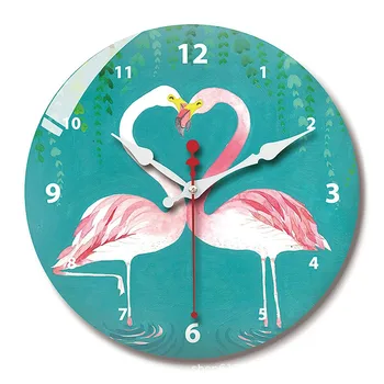 

Flamingo Cartoon Clock Wall for Girls Rooms Fashion Quartz Children Kids Hanging Watch Student Bedroom Home Decor Living Room