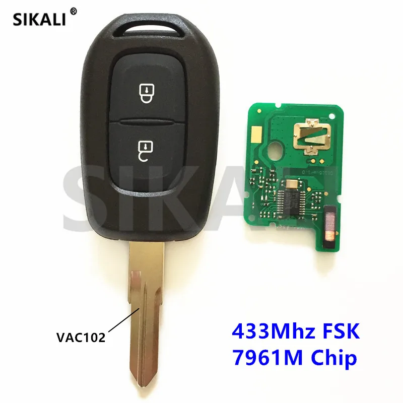 SIKALI дистанционный Автомобильный ключ для Renault Sandero Dacia Logan Lodgy Dokker Duster 433 МГц с чипом PCF7961M VAC102 Blade