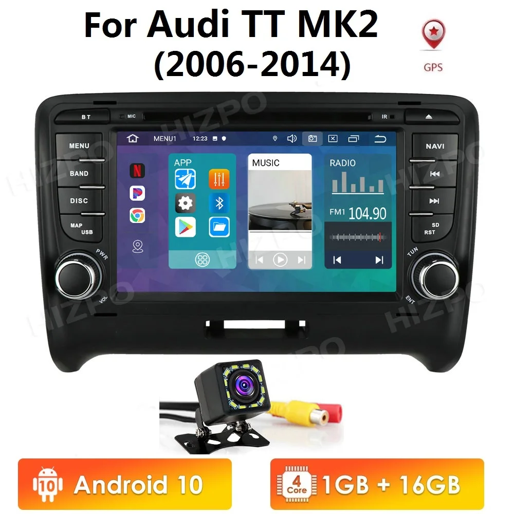 2 Din Android 10 Car Multimedia Player For AUDI TT MK2 8J 2006-2014 GPS Navigation Radio DVD Head unit Stereo autoradio usb rds