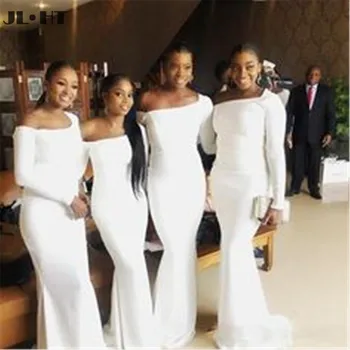 

Simple Mermaid Long Sleeve Bridesmaid Dresses Long Sleeve Maid of Honor Wedding Party Dress Bridesmaid Dress