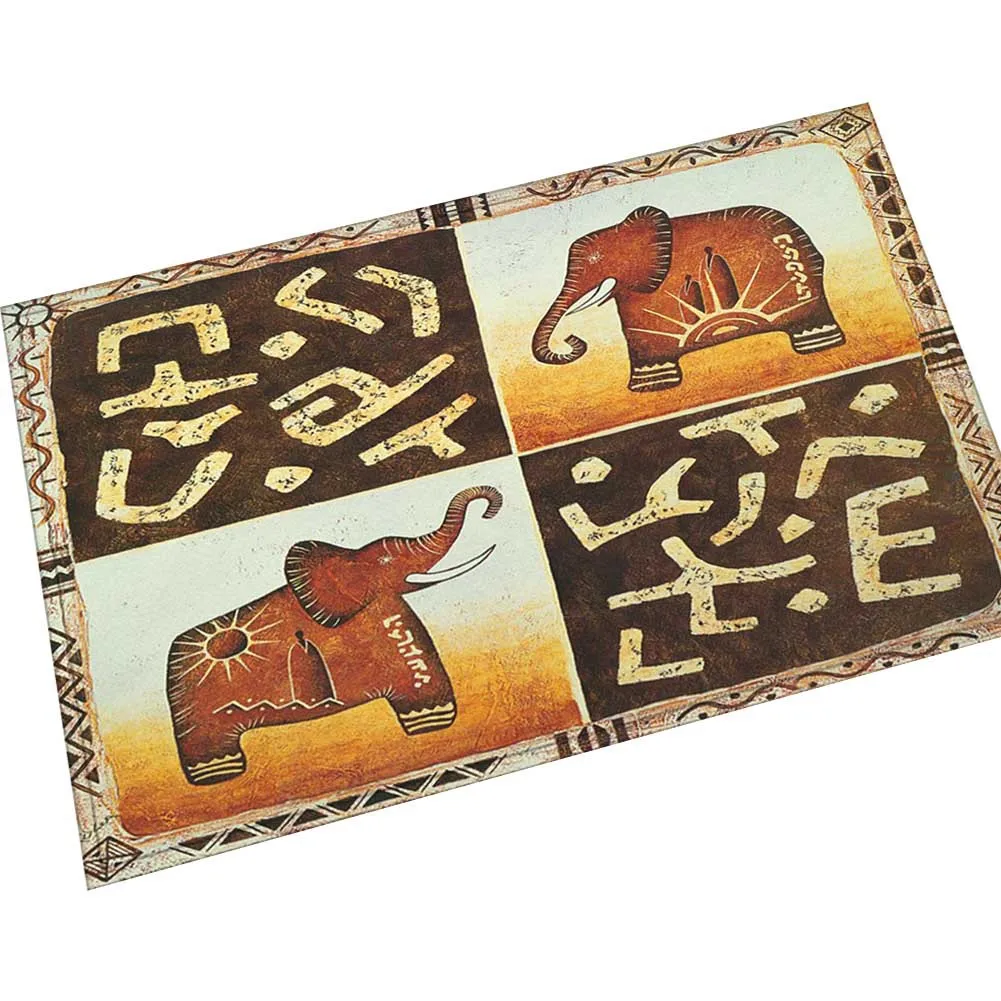 Elephant 2 Винтажный мультяшный коврик для двери коврик у входной двери кухня ванная комната Противоскользящие коврики прикроватные Коврики для спальни гостиная ковры - Цвет: Elephant 2