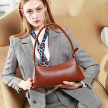 Женская Новая мода ретро натуральная кожа сумка на плечо пельмень