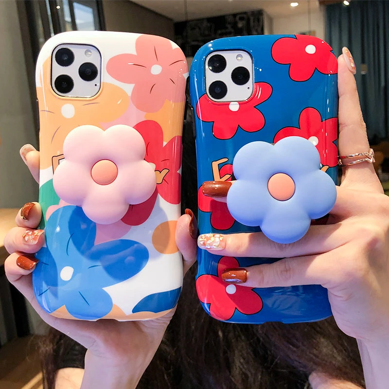 Мягкий чехол для iphone 11 pro с мультяшным медведем кроликом маргариткой, милый чехол с монстрами из зоопарка+ подставка для iphone XS max XR X 6 7 8 plus