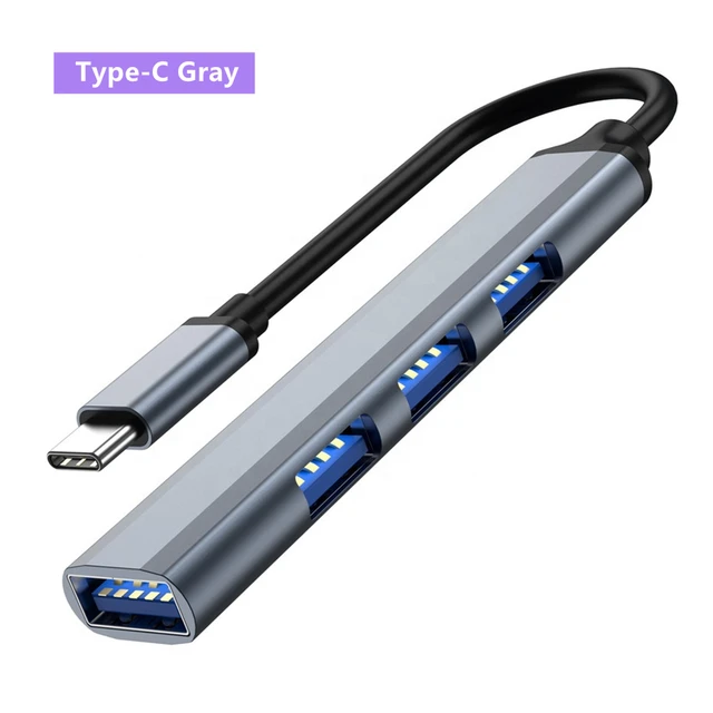 USB C HUB 3.0 Type C 3.1 3/4 Port Multi Splitter Adapter OTG USB for Macbook Pro 13 15 Air Mi Pro HUAWEI PC Accessories Type C 3.1 Gray