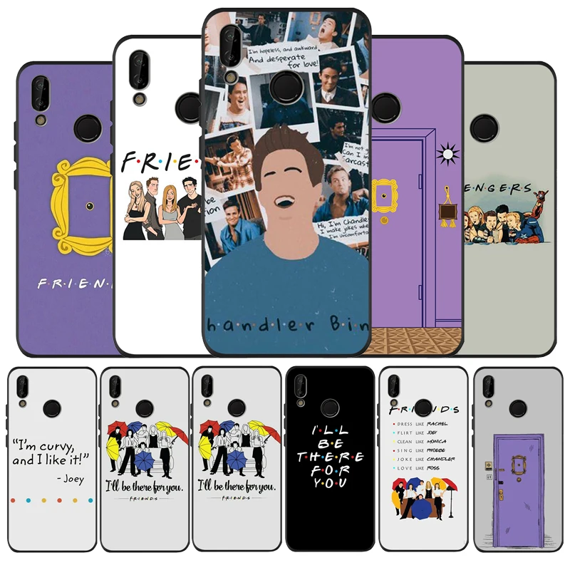 Черный чехол из ТПУ для Huawei P30 lite Nova 4E P9 P9lite P10 P20 P20Pro P20lite P30Pro P smart cover friends tv |