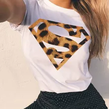 Летняя женская графическая модная футболка белая футболка крутая женская футболка с леопардовым принтом топы с коротким рукавом Футболка супер футболка Топы с героями