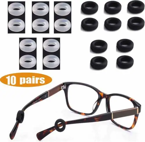 10 Pairs Anti Slip Glasses Ear Hook Eyeglasses Grip Temple Silicone Holder 