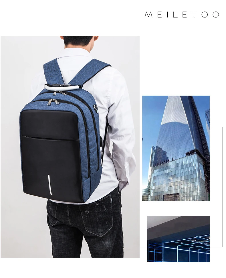 New Backpack For Men Business Anti Theft Multi-function Bag For Laptop 15.6 Inch USB Charging Casual Oxford Cloth Rucksack Man