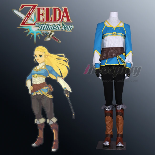 

Anime! The Legend of Zelda: The Minish Cap Zelda Princess Battle Suit Uniform Cosplay Costume Custom made Any Size Free Shipping