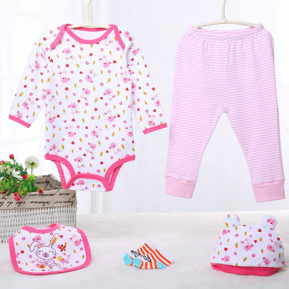 

Clothes for Babies Five Pieces Set Baby Long-sleeve Jumpsuit Crawler Newborns Romper Set