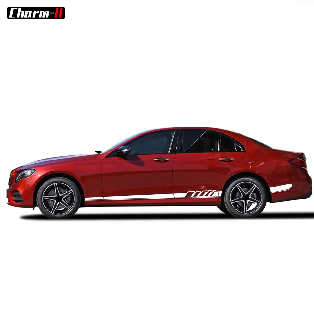 AMG Edition Side Skirt Door Side Stripes Sticker for Mercedes Benz E Class W212 W213 E200 E250 E300 E350 E63 AMG Accessories