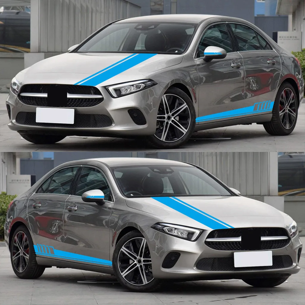 New 5Pcs Car Side Door Body Hood Rearview Mirror Decal Stripes Sticker Racing Decals Adhesive mirror decoration | Автомобили и