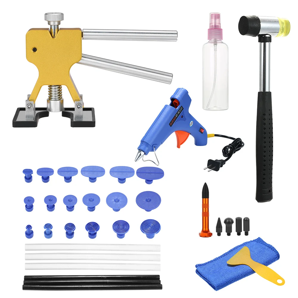 Paintless Dent Repair Tools Kit Lifter Puller Glue Tabs Gun Sticks 35pcs | Инструменты