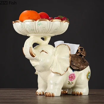 

Nordic Animal Ornament Elephant Fruit Plate Storage Decoration Resin Dish Desk Decor Candy Organizer Home Decoration Accessories