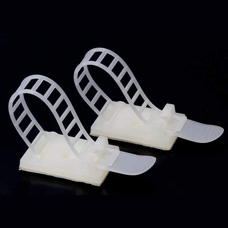 

5pcs/lot 3 Meter Adjustable Tie Mounts Cable Clips Wire Wiring Tie Fix Holder CL-1,CL-2,CL-3 Self-adhesive Cable Ties Household