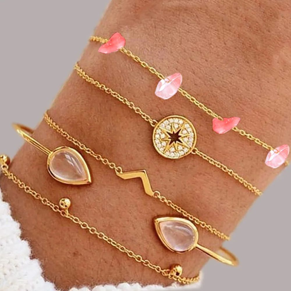 Boho Heart Initial Letters Infinity Evil Eyes Shell Crystal Beads Charm Jewelry Bracelets 31 Style Fashion Tassel Link